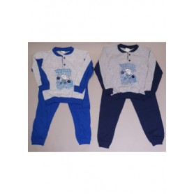 PIGIAMA RAGAZZO M\L COTONE MONDO BLU