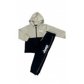TUTA BABY COTONE CON ZIP E CAPPUCCIO