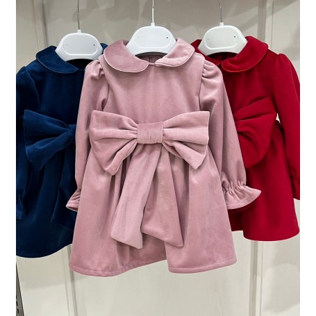 VESTINA VELLUTO NEONATA PAPPA E LATTE