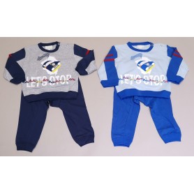 PIGIAMA M/L COTONE NEONATO MONDO BLU