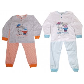 PIGIAMA COTONE M/L BAMBINA MONDO BLU